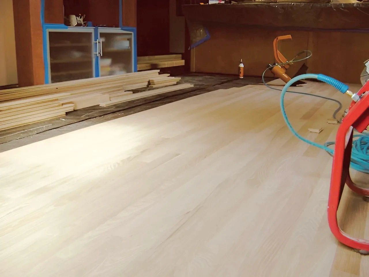 Hardwood floor installation